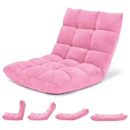 Padded Floor Meditation Chair with Back Support