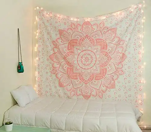 Pink Mandala Tapestry