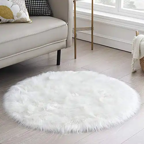 Round Fur Fluffy Area Rug