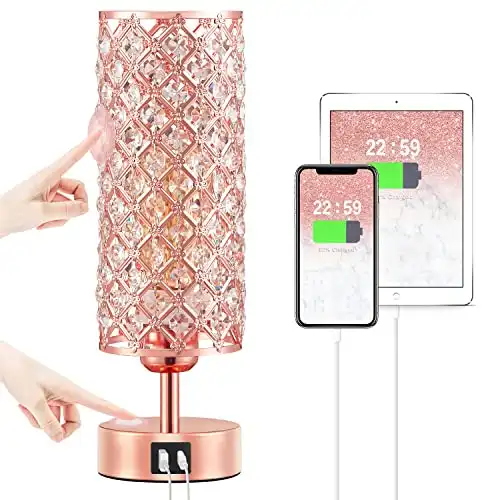 Stunning Rose Gold Touch USB Table Lamp