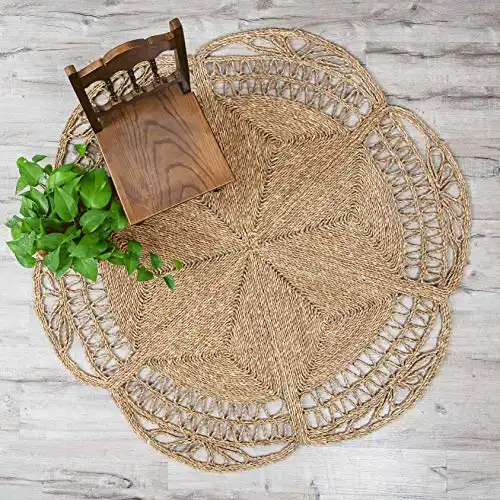 Handmade Star-Shaped Woven Seagrass Rugs