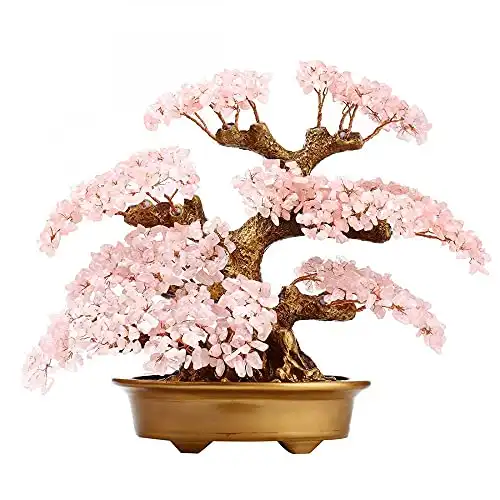 Beautiful Rose Quartz Large Money Tree