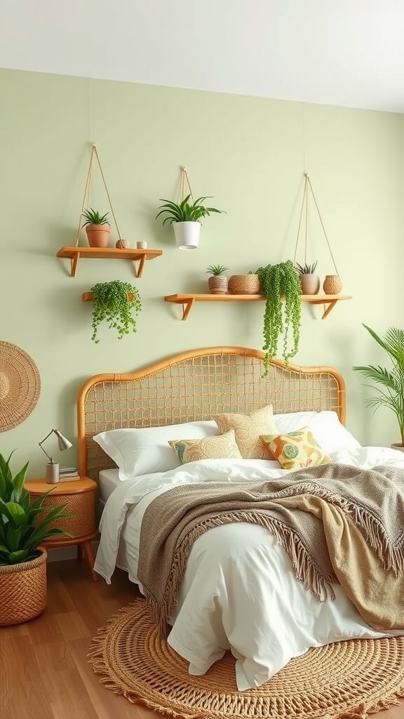 green boho bedroom ideas