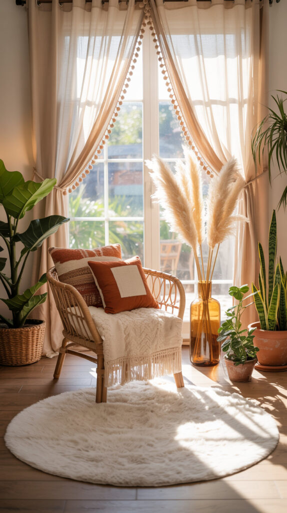 earthy boho living room4