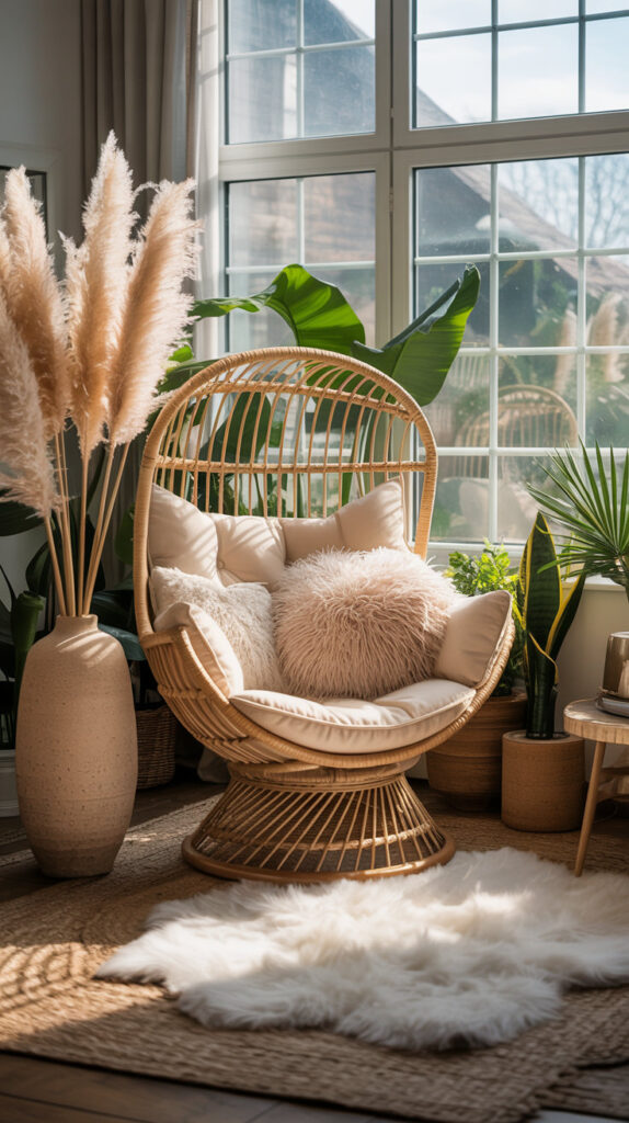 earthy boho living room5