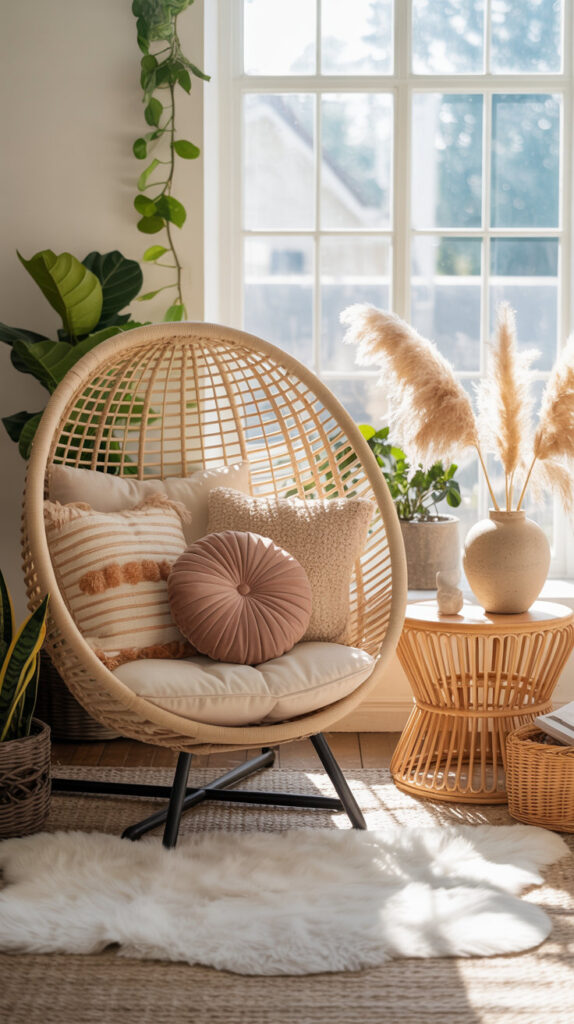 earthy boho living room7