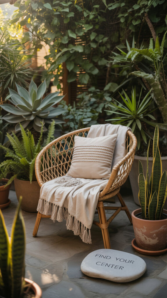 outdoor meditation space ideas55
