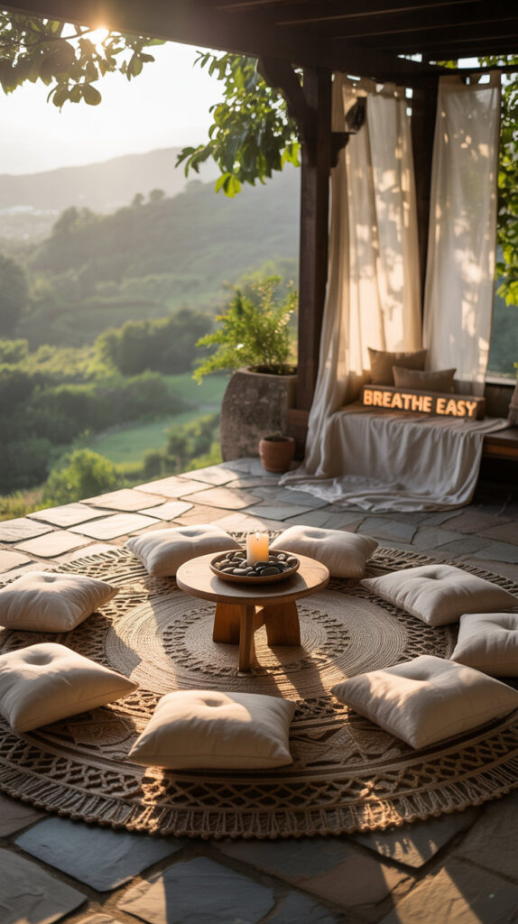 outdoor meditation space ideas56