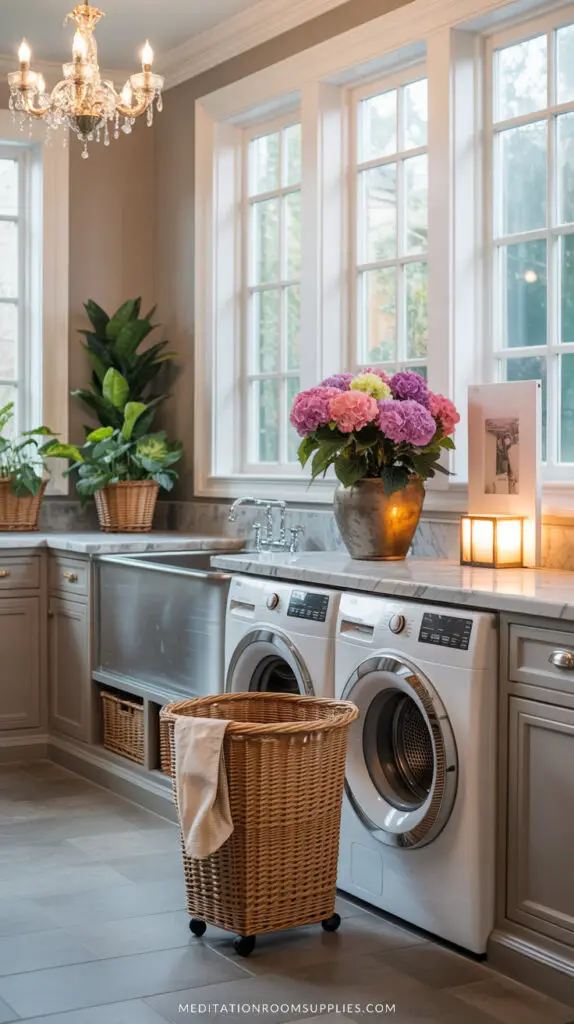 mudroom with utility sink with washer and dryer