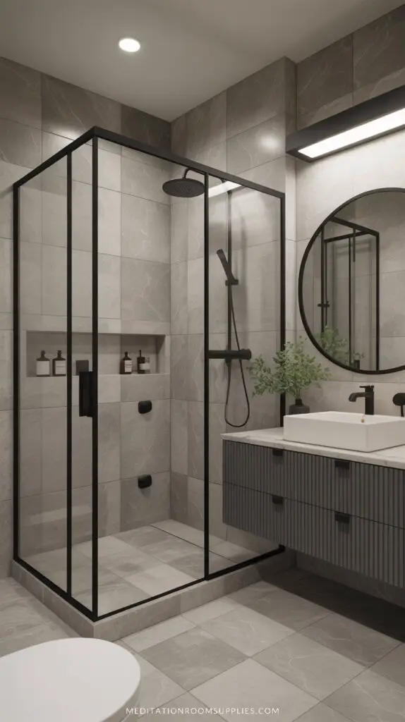 bloxburg bathroom with gray tiles